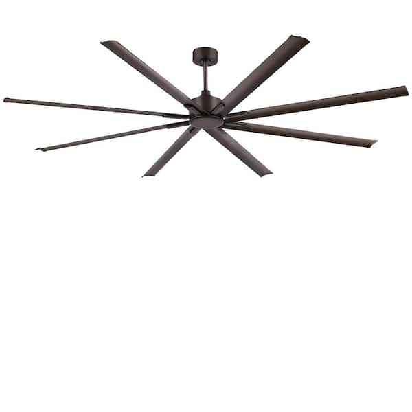 96 in. Indoor/Outdoor Brown DC Motor Industrial Ceiling Fan with Remote Control