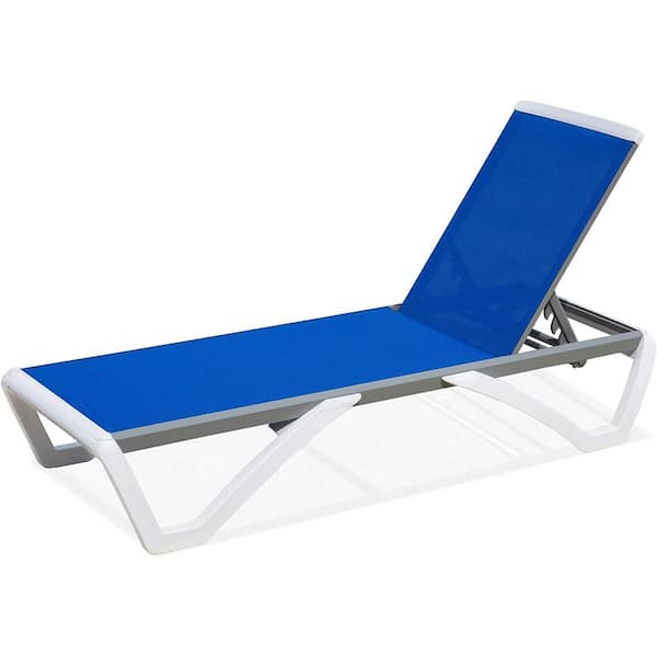 Wildaven Aluminum Outdoor Patio Chaise Lounge Chair with Adjustable Backrest