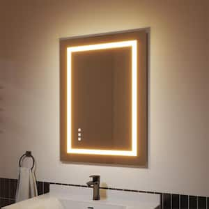 24 in. W x 32 in. H Frameless Rectangular Anti-Fog LED Wall Bathroom Dimmable Bright Mirror