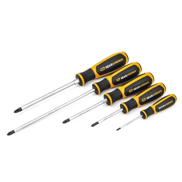 GEARWRENCH 5 Pc. Phillips Dual Material Screwdriver Set