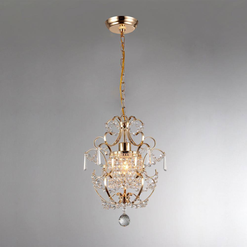 Emily Gold Crystal Chandelier with Polished Finish