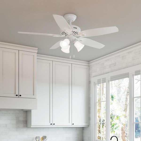 Hunter Builder 52 in. Indoor Fresh White Ceiling Fan with Light Kit Included
