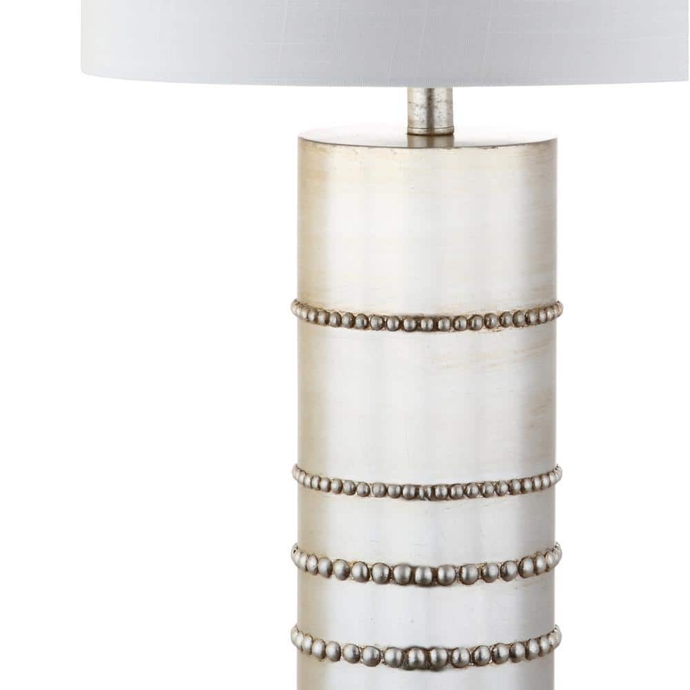 Evelyn 31" Silver Resin Table Lamp with Chrome Finish