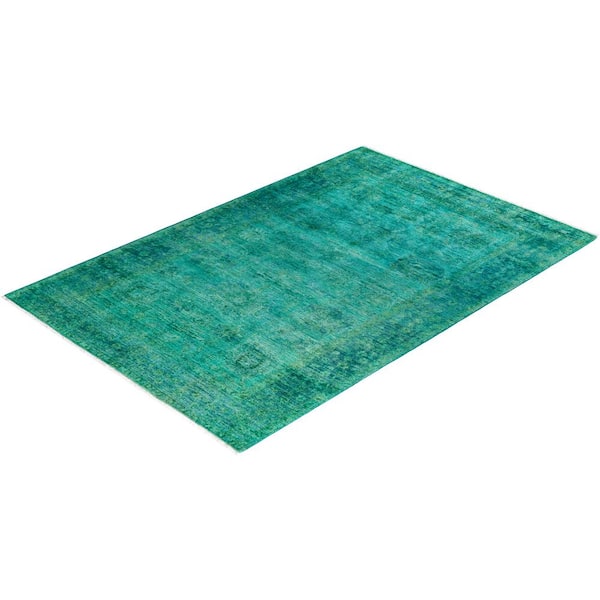 Vibrance Green 5 ft. x 8 ft. Solid Wool Indoor Area Rug
