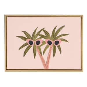 Sylvie "Palm Trees and Sun" by Kendra Dandy of Bouffants and Broken Hearts Framed Canvas Wall Art 18 in. x 24 in.