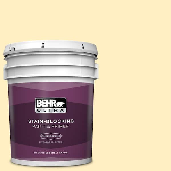 BEHR ULTRA 5 gal. #380A-2 Moonlit Yellow Extra Durable Eggshell Enamel Interior Paint & Primer