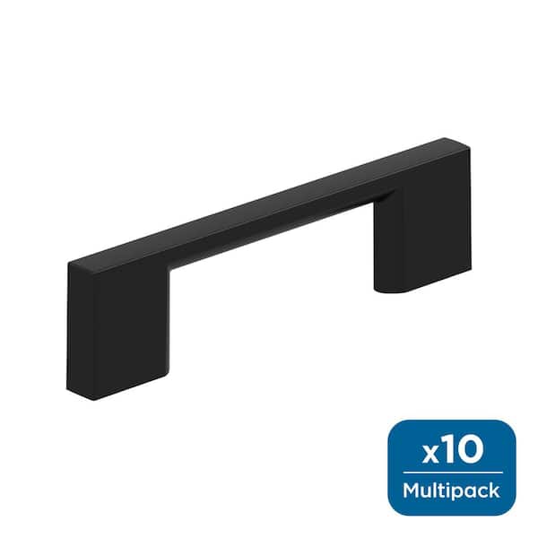Amerock Cityscape 3 in. (76 mm) Center-to-Center Matte Black Cabinet Bar Pull (10-Pack )