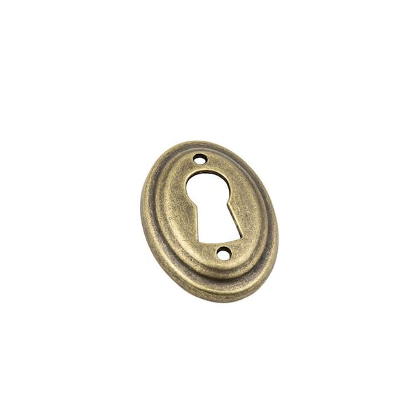 2 1/8" Keyhole Cover Plate Escutcheon Furniture Key Hole Cover Brass Lock Plate 