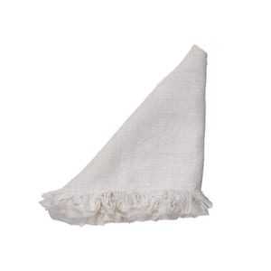 Whisper 20 in. W x 20 in. H Ivory Linen Solid Ruffled Napkins
