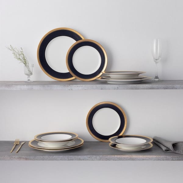 Noritake Odessa Cobalt Gold 12-Piece (Gold) Bone China Dinnerware