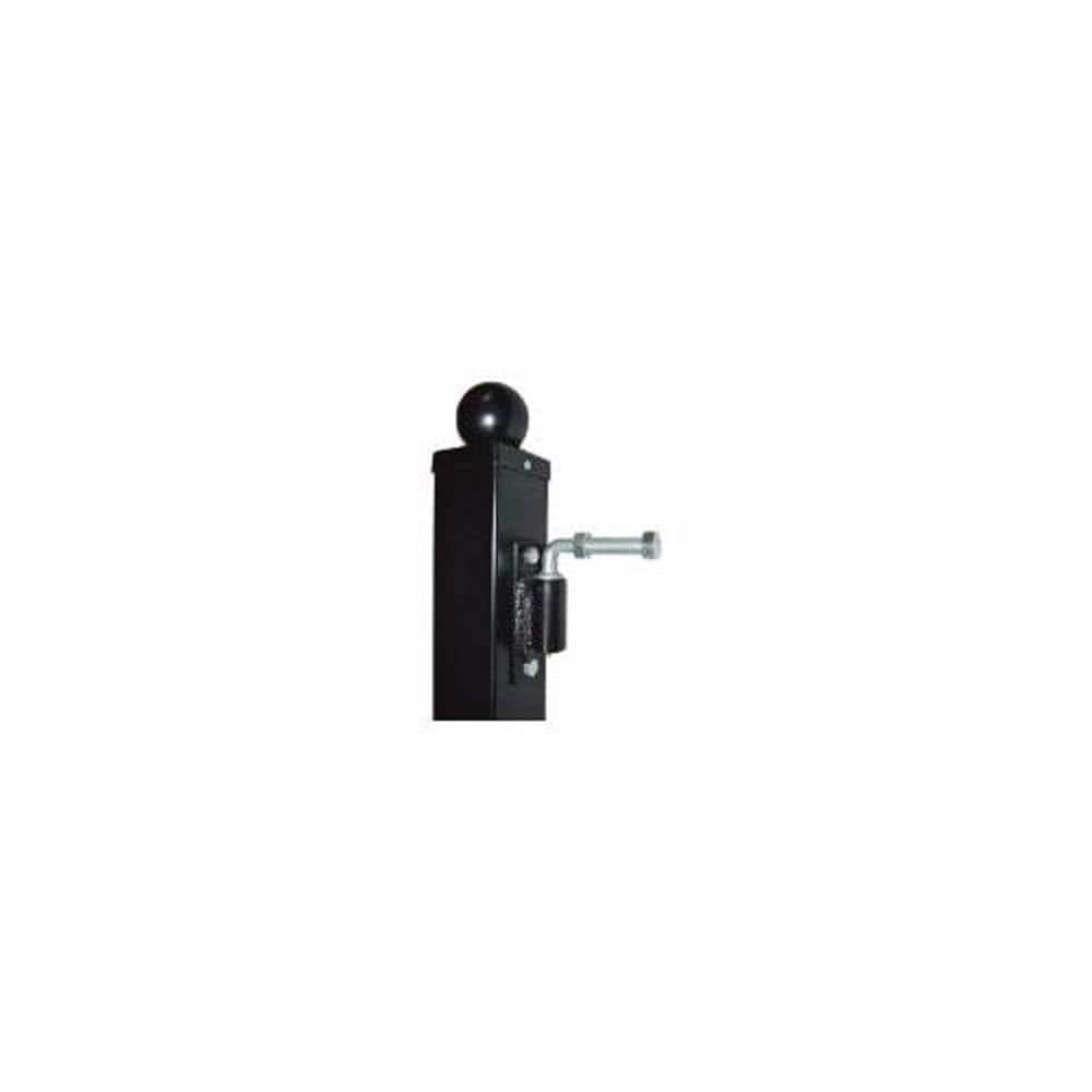 Universal Black Steel Gatepost with Cap and Hardware