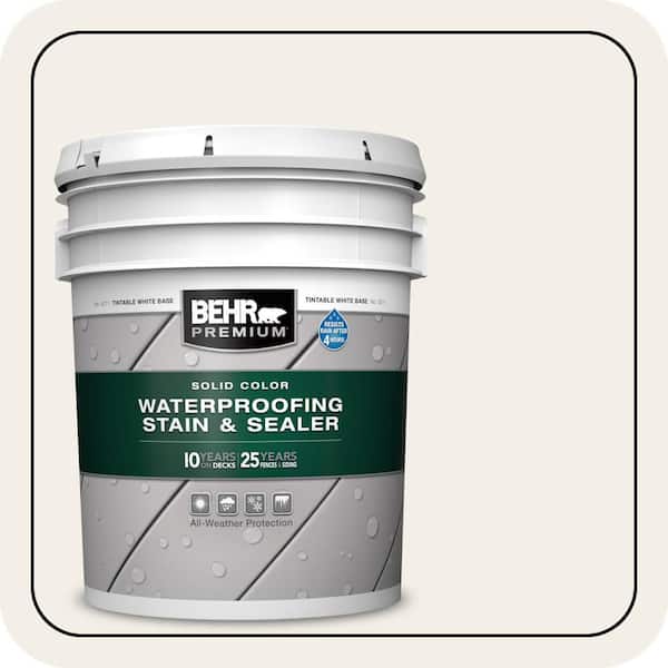 5 gal. #SC-337 Pinto White Solid Color Waterproofing Exterior Wood Stain and Sealer