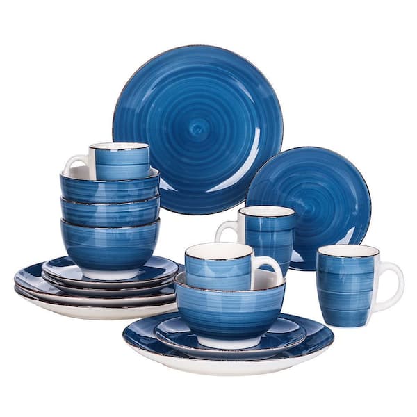 vancasso Bella 16- Piece Blue Porcelain Dinnerware Sets (Service
