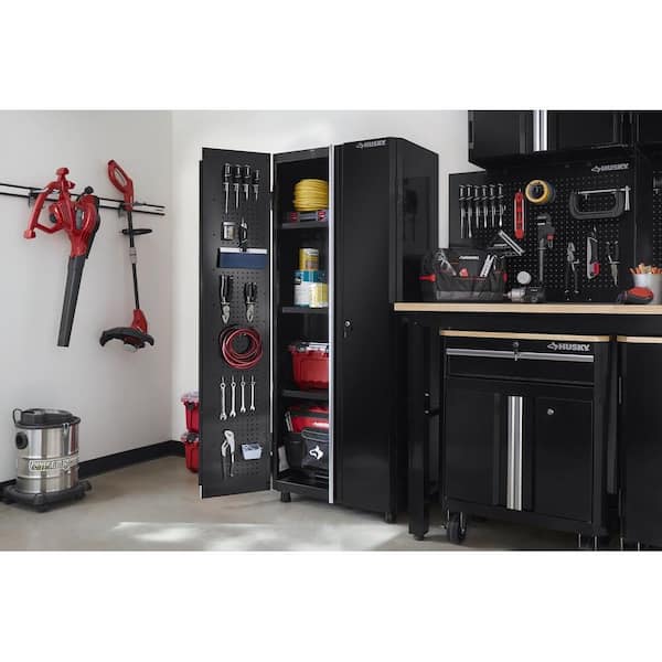 Ready-to-Assemble 24-Gauge Steel Freestanding Garage Cabinet in Black (30.5 in. W x 72 in. H x 18.3 in. D)