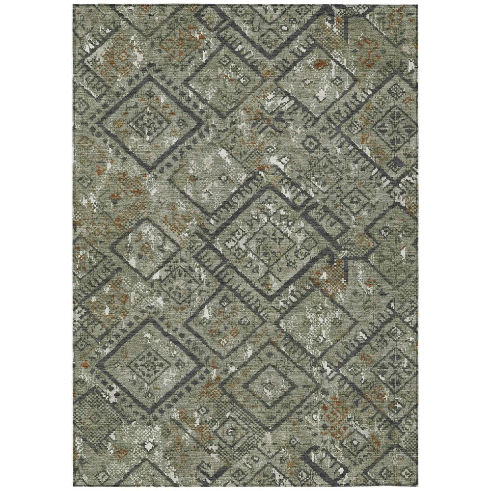 Chantille Machine Washable Indoor/Outdoor Abstract ACN2470 Basil 3 ft. x 5 ft. Area Rug price history on PriceWatchPro