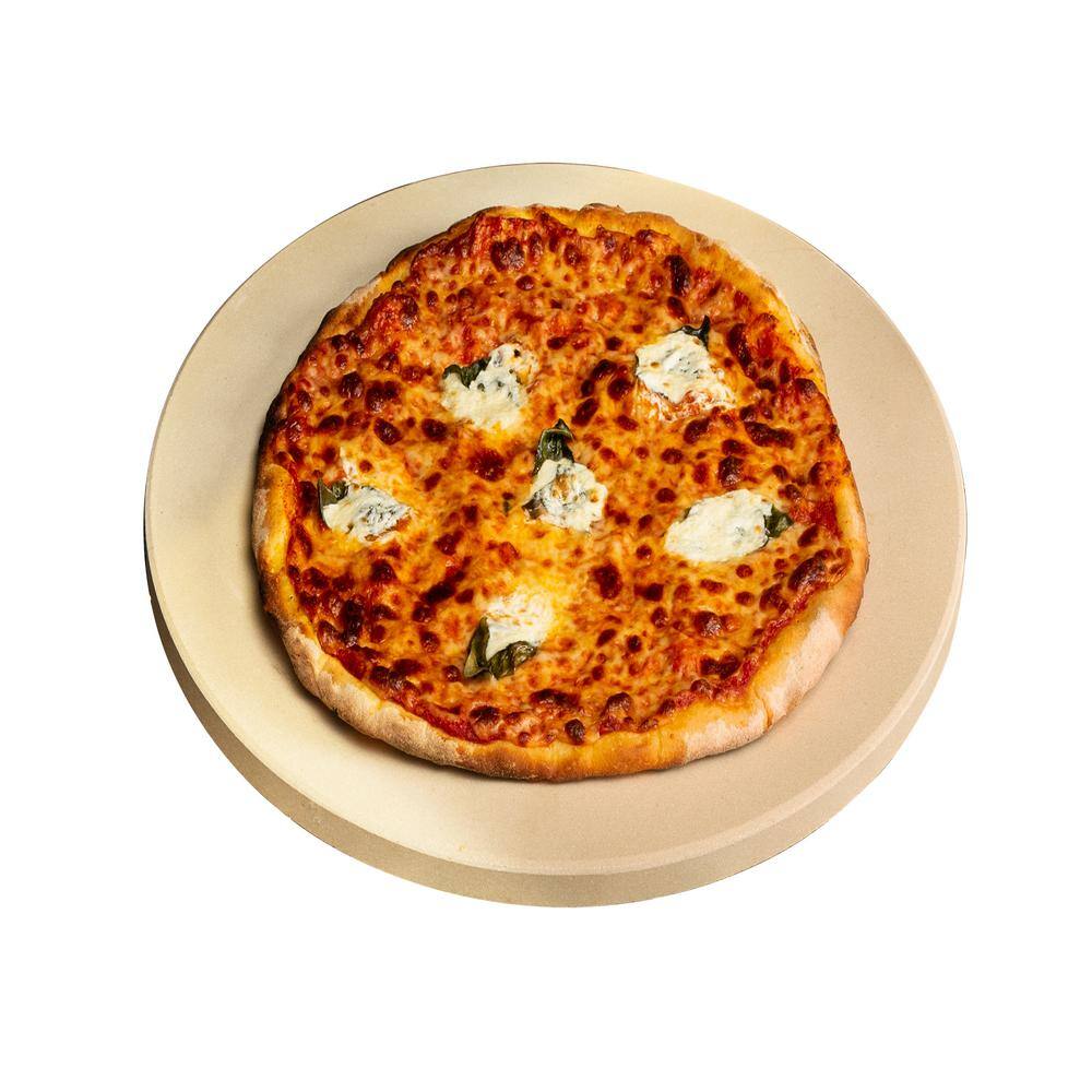 Beige 16-Inch Cordierite Round Pizza Stone