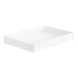 Lissi White Rectangle Wooden 16 in. Decorative Tray