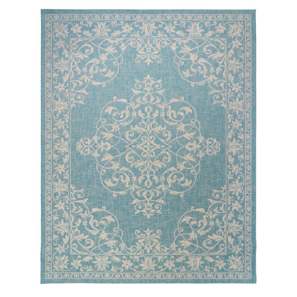 Paseo Oasis Green Synthetic 8' x 10' Reversible Flatweave Rug