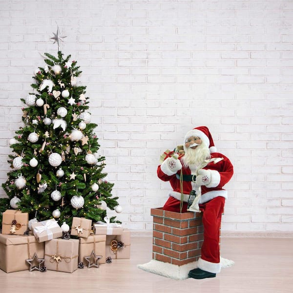 Motion Activated Sensor Light Up Christmas Song Ornament Ball Decoration Santa 