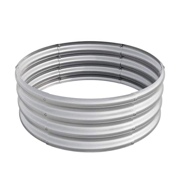 Zeus & Ruta 32 in. L x 11.42 H x 32 W in. Metal Round Raised Garden Bed