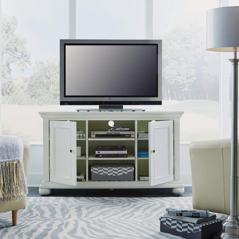 Dover 56" White Poplar Entertainment Center with Adjustable Shelves