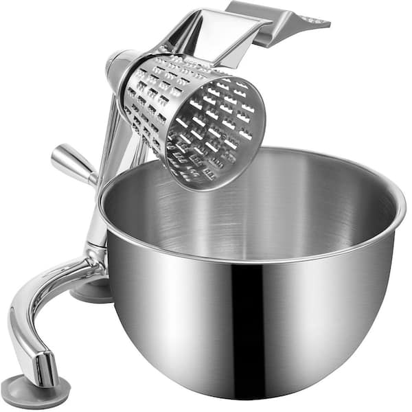 SKYSHALO Rotary Cheese Grater Zinc Alloy Rotary Vegetable Mandoline Manual Cheese Mandoline with 5-Stainless Steel Cutting