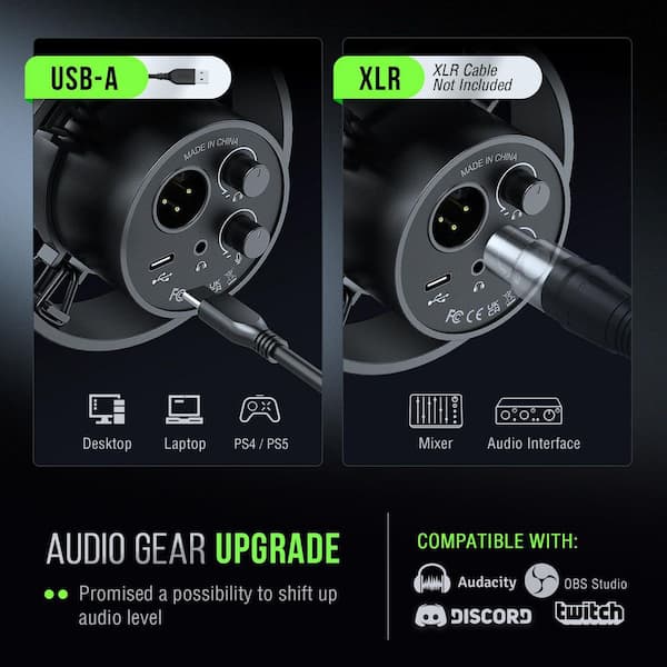 YICHUHAOXI Dynamic Microphone Podcast Recording Studio Metal Mic