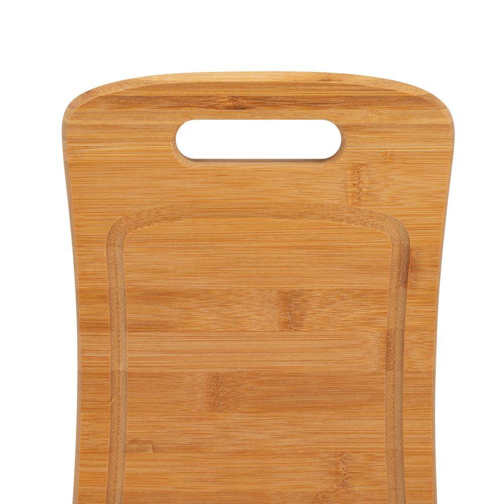 Medium Natural Bamboo Rectangular Cutting Board with Handle