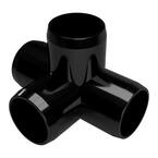 1-1/4 in. Furniture Grade PVC 4-Way Tee in Black (4-Pack)