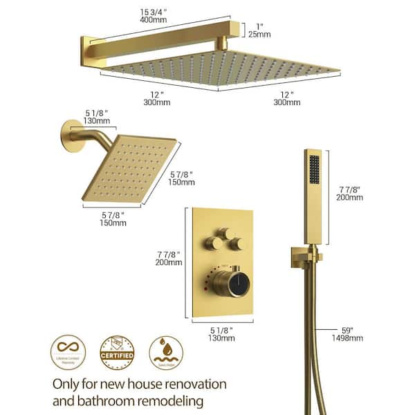 Have a question about YAWWALK Thermostatic 7-Spray 12 in. and 6 in