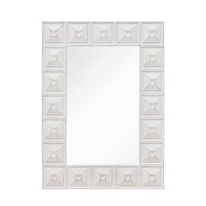 22.5 in. W x 31.5 in. H Rectangle Framed Whitewashed Farmhouse Wood Wall Mirror