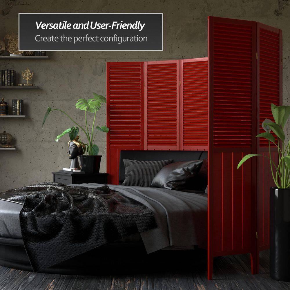 Rosewood 64" Tall Solid Wood 3-Panel Folding Room Divider
