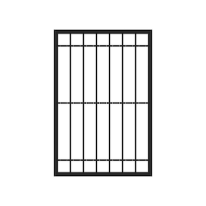 4.25 ft. W x 6.25 ft. H Estate Gloss Black Steel Gate