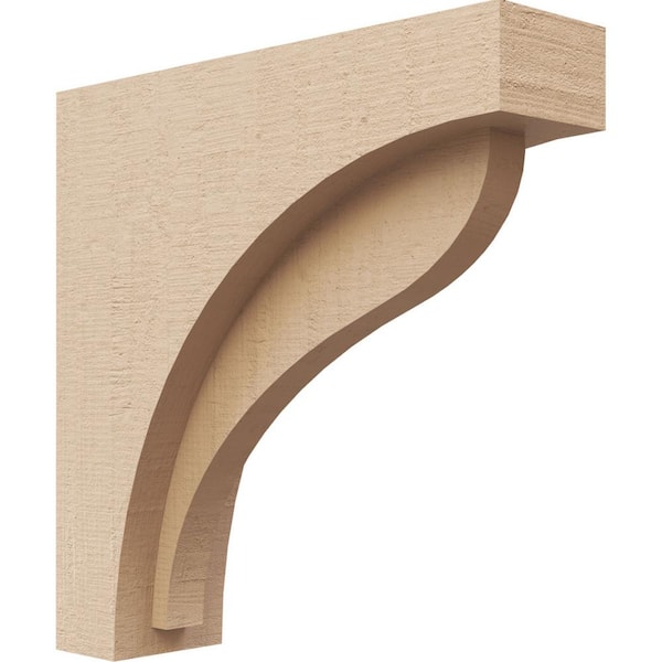 Ekena Millwork 3 in. x 12 in. x 12 in. Series 1 Thin Helena Rough Cedar Woodgrain Timberthane Polyurethane Corbel, Primed Tan