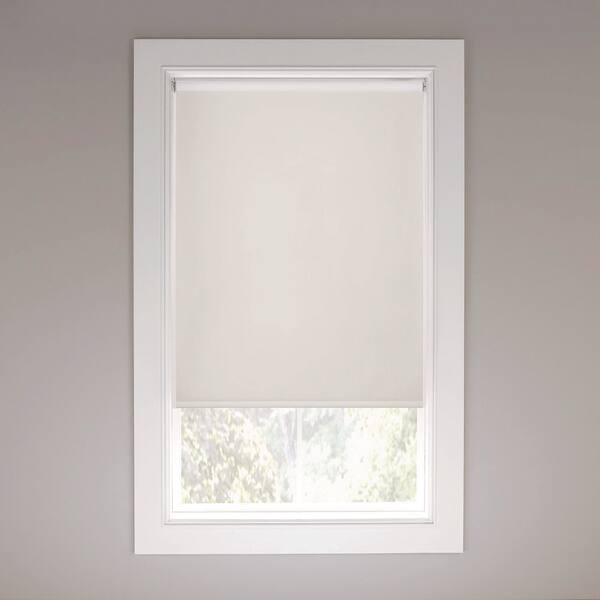 PRIVATE BRAND UNBRANDED Cut-to-Size Cream Cordless Blackout Vinyl Roller Shade 70 in. W x 78 in. L