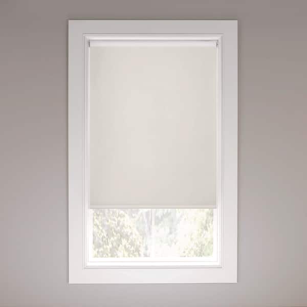 PRIVATE BRAND UNBRANDED Cut-to-Size Cream Cordless Blackout Vinyl Roller Shade 71 in. W x 78 in. L