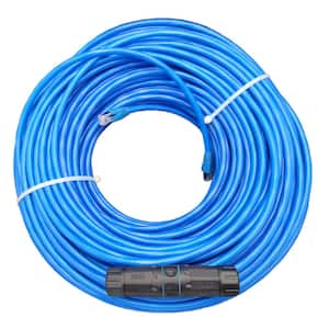 200 ft. CAT6 Outdoor-Rated Shielded Ethernet Cable Kit with Waterproof Coupler in Blue
