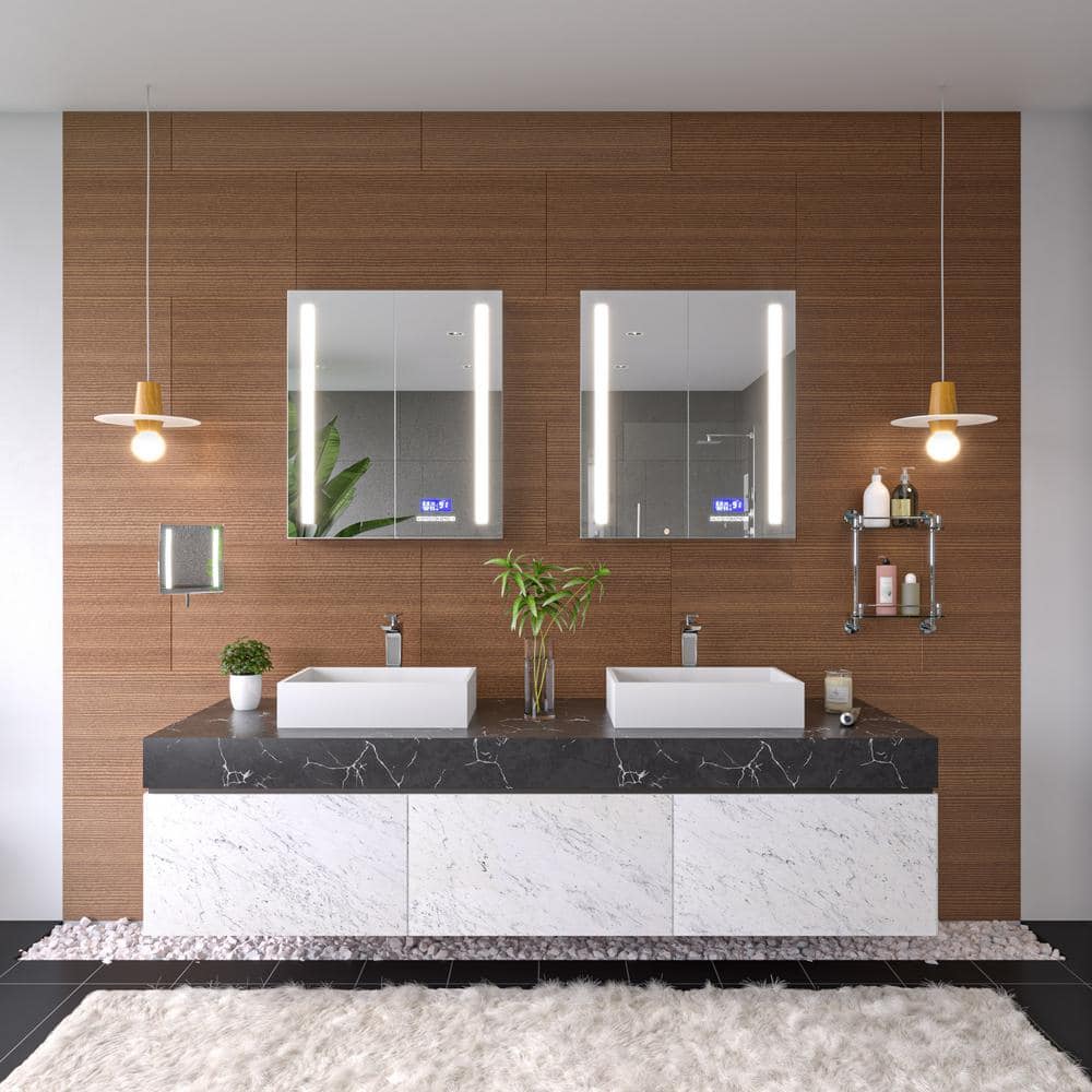 Polished Chrome Double Glass Wall Mounted Shower Shelf