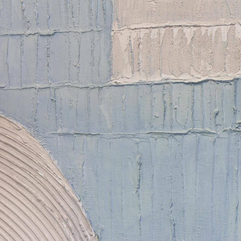 Minimalist Pale Blue and White Abstract Canvas Art