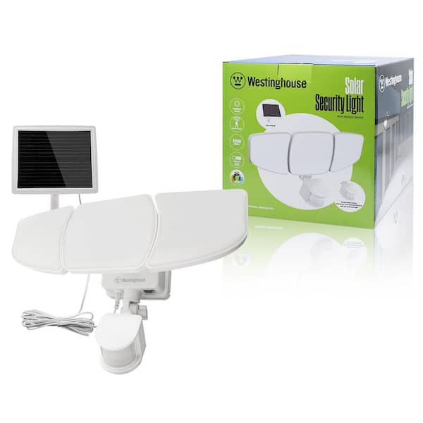 2000 Lumen Triple Head Security Light with Motion Sensor, White
