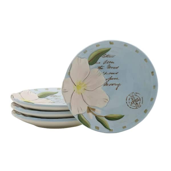 FITZ and FLOYD Toulouse Blue Appetizer Plates (Set of 4)