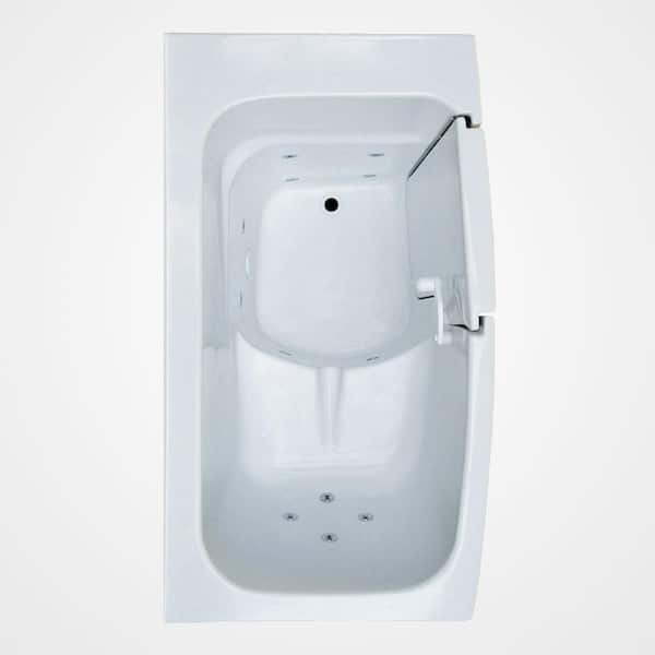 Comfortflo 53 in. Rectangular Walk-in Whirlpool Bathtub in Biscuit
