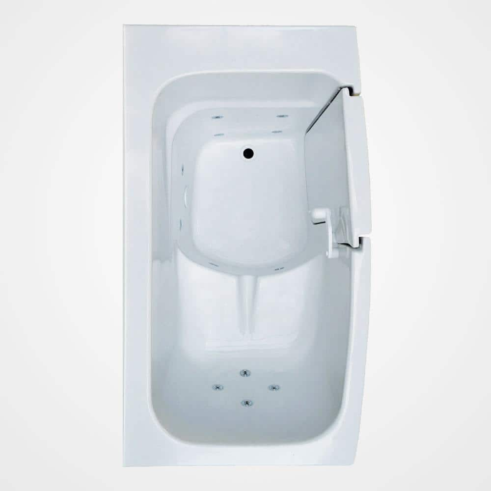 Comfortflo 53 in. Rectangular Walk-in Whirlpool Bathtub in Bone W5330 ...