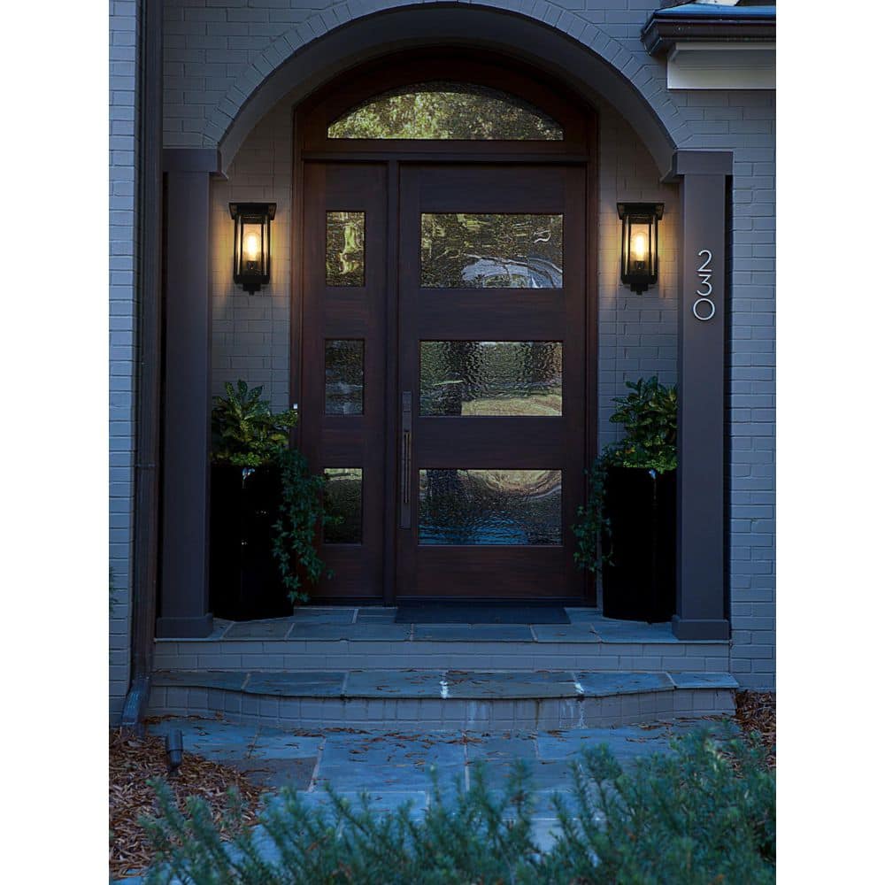 13 in. Black Outdoor Hardwired Wall Sconce with No Bulbs Included price history on PriceWatchPro