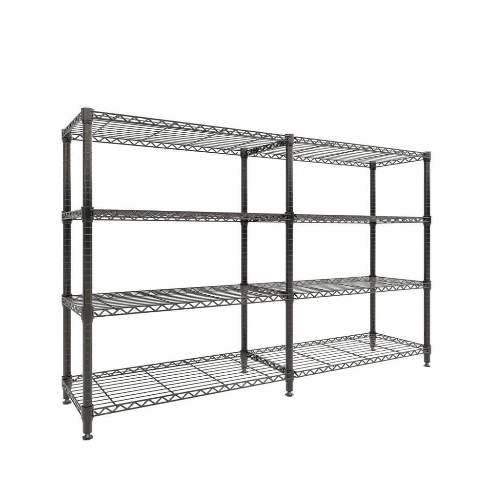 4-Tier Black L-Shaped Metal Storage Shelve Unit with Adjustable Shelf, Wire Shelving Rack for Kitchen Garage Bedroom price history on PriceWatchPro