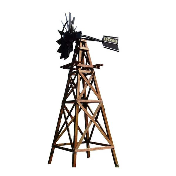 Outdoor Water Solutions 73 in. Wood Aeration Windmill Kit with Powder Coated Functional Head
