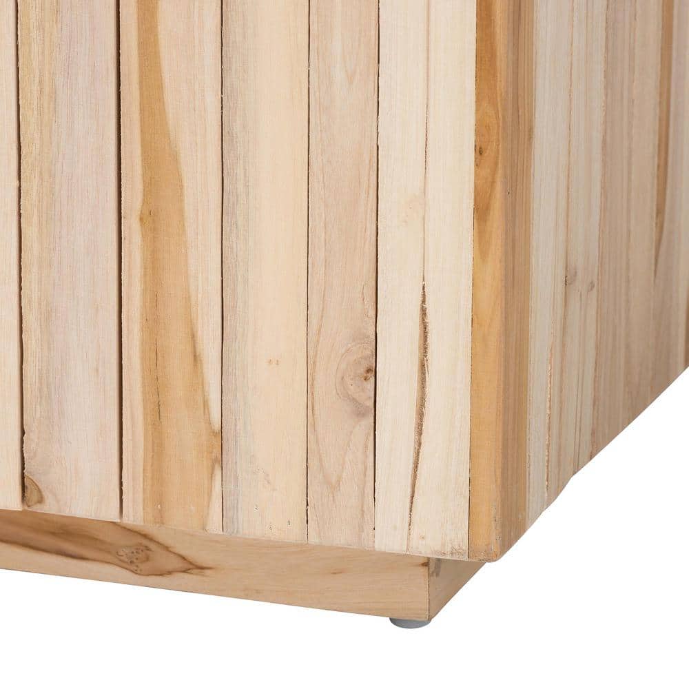 Augusta Natural Teak Wood Square Cocktail Table with Plinth Base