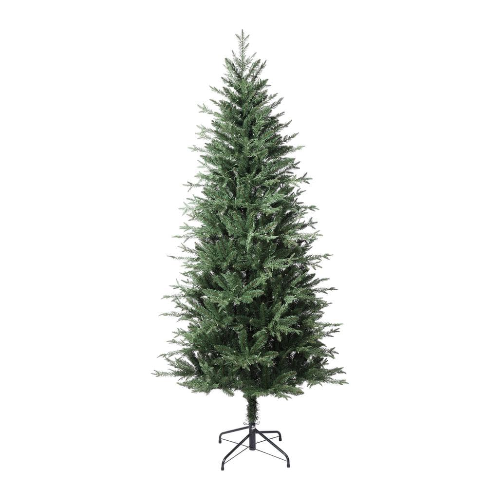 6.5' Green Fir Artificial Christmas Tree with Multicolor LED Lights