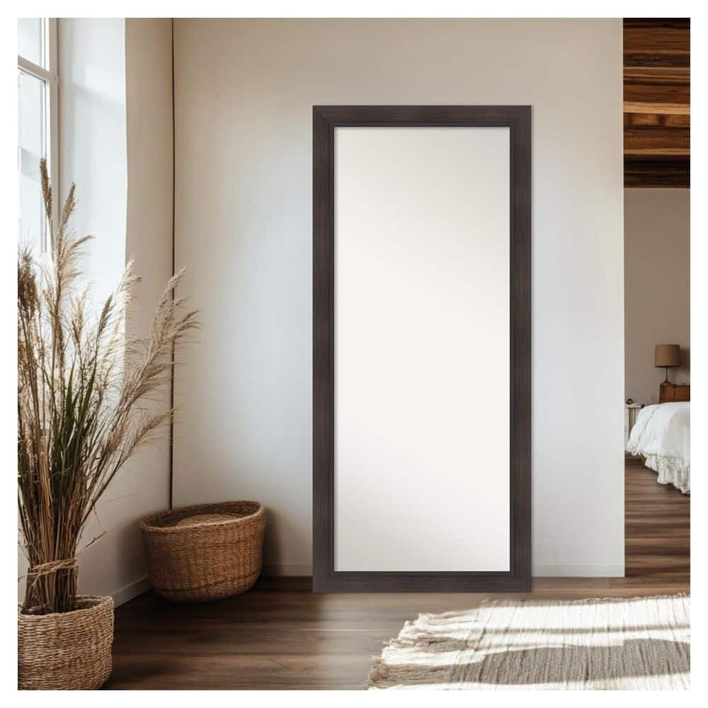 Sloped Brown Espresso 29.5 in. W x 65.5 in. H Non-Beveled Modern Rectangle Framed Full Length Floor Leaner Mirror price history on PriceWatchPro