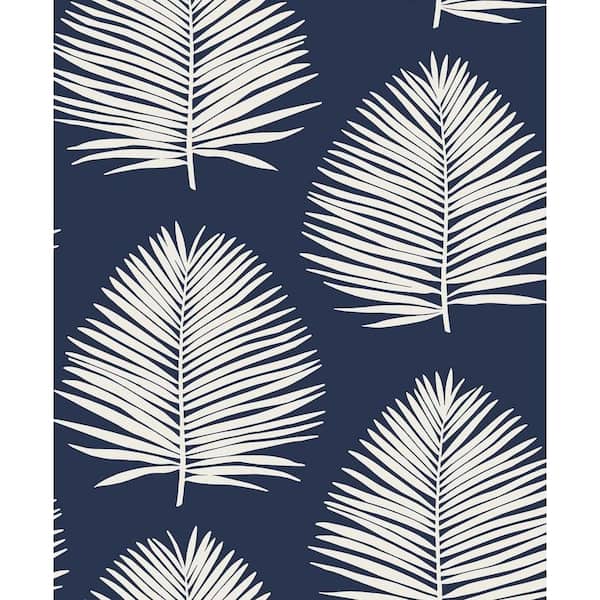 Seabrook Designs Midnight Sky Island Palm Nonwoven Paper Non-Pasted Wallpaper Roll (Covers 57.5 sq. ft.)